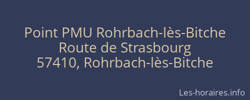 Point PMU Rohrbach-lès-Bitche