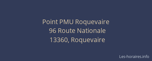 Point PMU Roquevaire