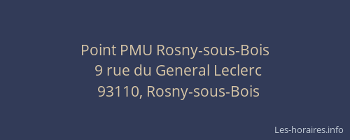 Point PMU Rosny-sous-Bois