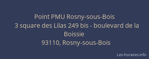 Point PMU Rosny-sous-Bois