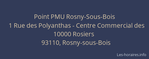 Point PMU Rosny-Sous-Bois