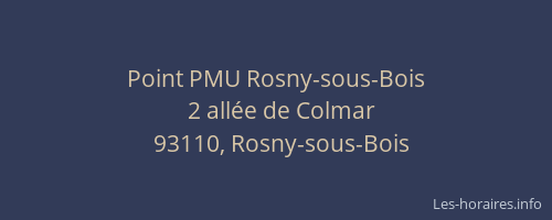 Point PMU Rosny-sous-Bois