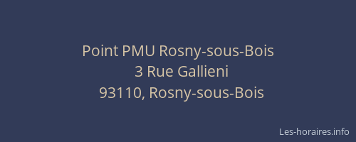 Point PMU Rosny-sous-Bois