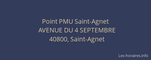 Point PMU Saint-Agnet