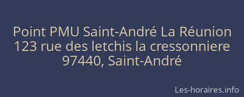 Point PMU Saint-André La Réunion