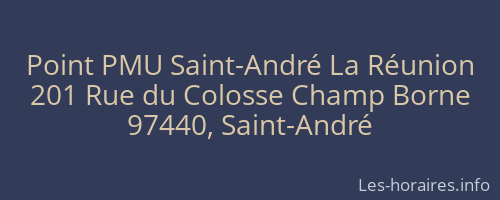 Point PMU Saint-André La Réunion