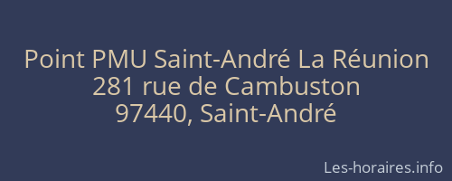 Point PMU Saint-André La Réunion