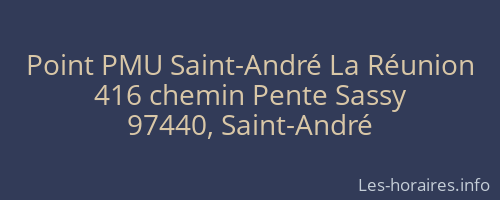 Point PMU Saint-André La Réunion