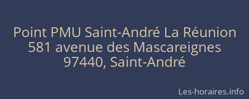 Point PMU Saint-André La Réunion