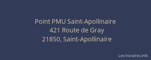 Point PMU Saint-Apollinaire