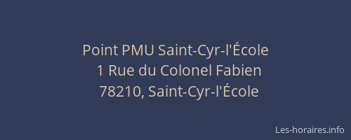 Point PMU Saint-Cyr-l'&Eacute;cole