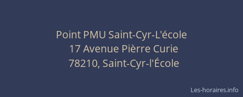 Point PMU Saint-Cyr-L'école