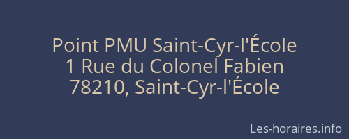 Point PMU Saint-Cyr-l'École