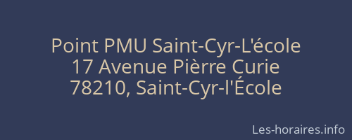 Point PMU Saint-Cyr-L'école