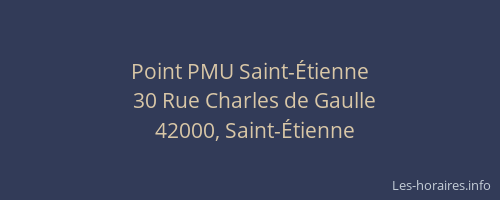 Point PMU Saint-Étienne