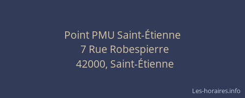Point PMU Saint-Étienne