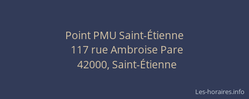 Point PMU Saint-Étienne
