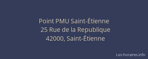 Point PMU Saint-Étienne