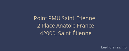 Point PMU Saint-Étienne