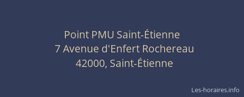 Point PMU Saint-Étienne