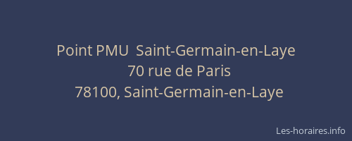 Point PMU  Saint-Germain-en-Laye