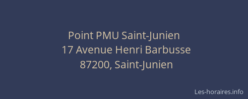Point PMU Saint-Junien