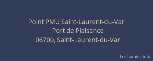 Point PMU Saint-Laurent-du-Var