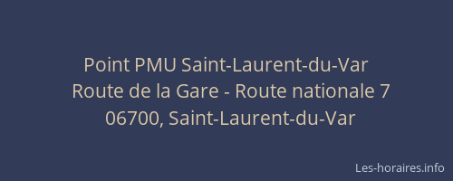 Point PMU Saint-Laurent-du-Var