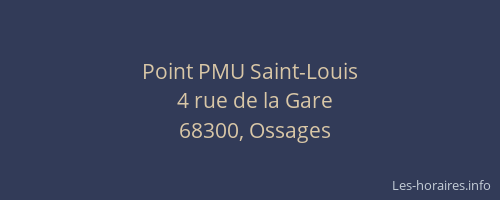 Point PMU Saint-Louis