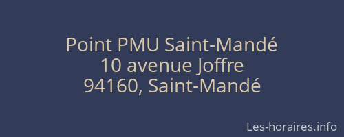 Point PMU Saint-Mandé
