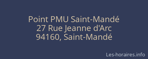 Point PMU Saint-Mandé