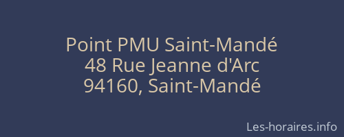 Point PMU Saint-Mandé