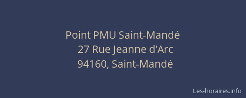 Point PMU Saint-Mandé