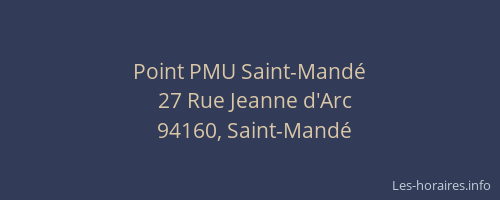 Point PMU Saint-Mand&eacute;
