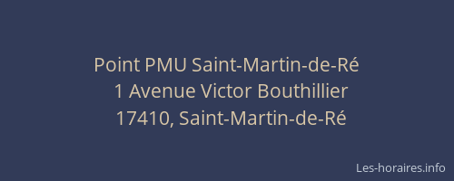 Point PMU Saint-Martin-de-Ré