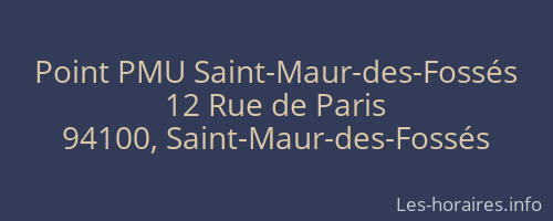 Point PMU Saint-Maur-des-Fossés