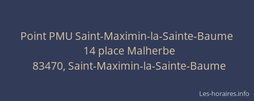 Point PMU Saint-Maximin-la-Sainte-Baume