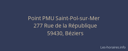 Point PMU Saint-Pol-sur-Mer