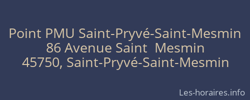 Point PMU Saint-Pryvé-Saint-Mesmin