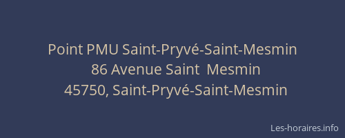 Point PMU Saint-Pryv&eacute;-Saint-Mesmin