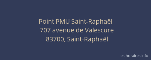 Point PMU Saint-Raphaël
