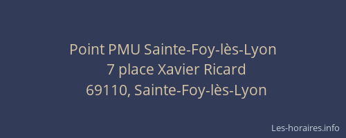 Point PMU Sainte-Foy-lès-Lyon
