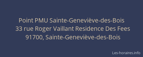 Point PMU Sainte-Geneviève-des-Bois