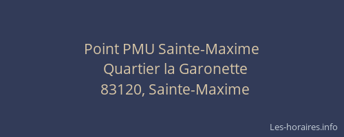 Point PMU Sainte-Maxime