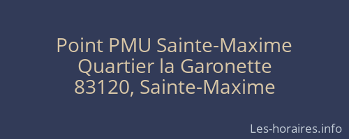 Point PMU Sainte-Maxime