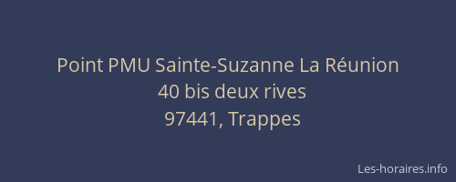 Point PMU Sainte-Suzanne La Réunion