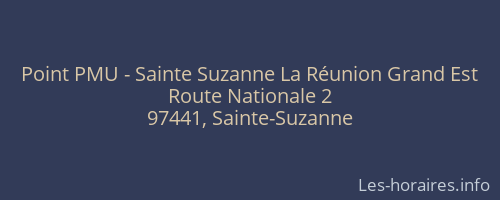 Point PMU - Sainte Suzanne La Réunion Grand Est