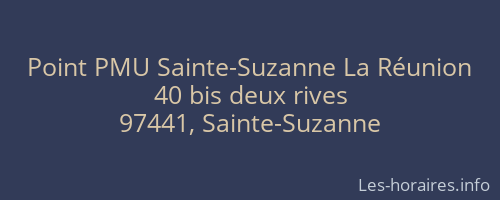 Point PMU Sainte-Suzanne La Réunion