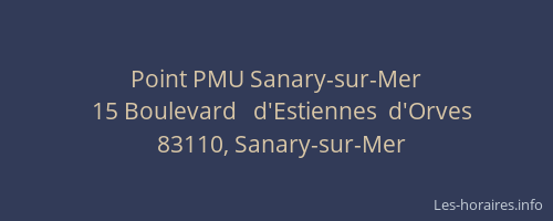 Point PMU Sanary-sur-Mer