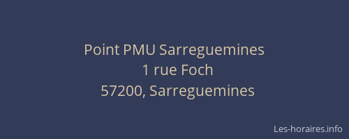 Point PMU Sarreguemines